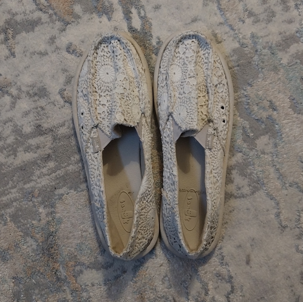 ❄️ Cream Crochet Sanuk 9 - 9 1/2